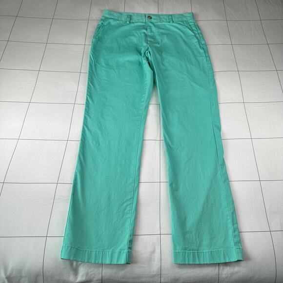 Vineyard Vines Pants Mens 32x32 Green Breaker Chino Preppy Mint Cotton Stretch - Picture 1 of 11